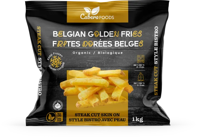 Steak cut fries, skin on, Cabera Foods 1 kg